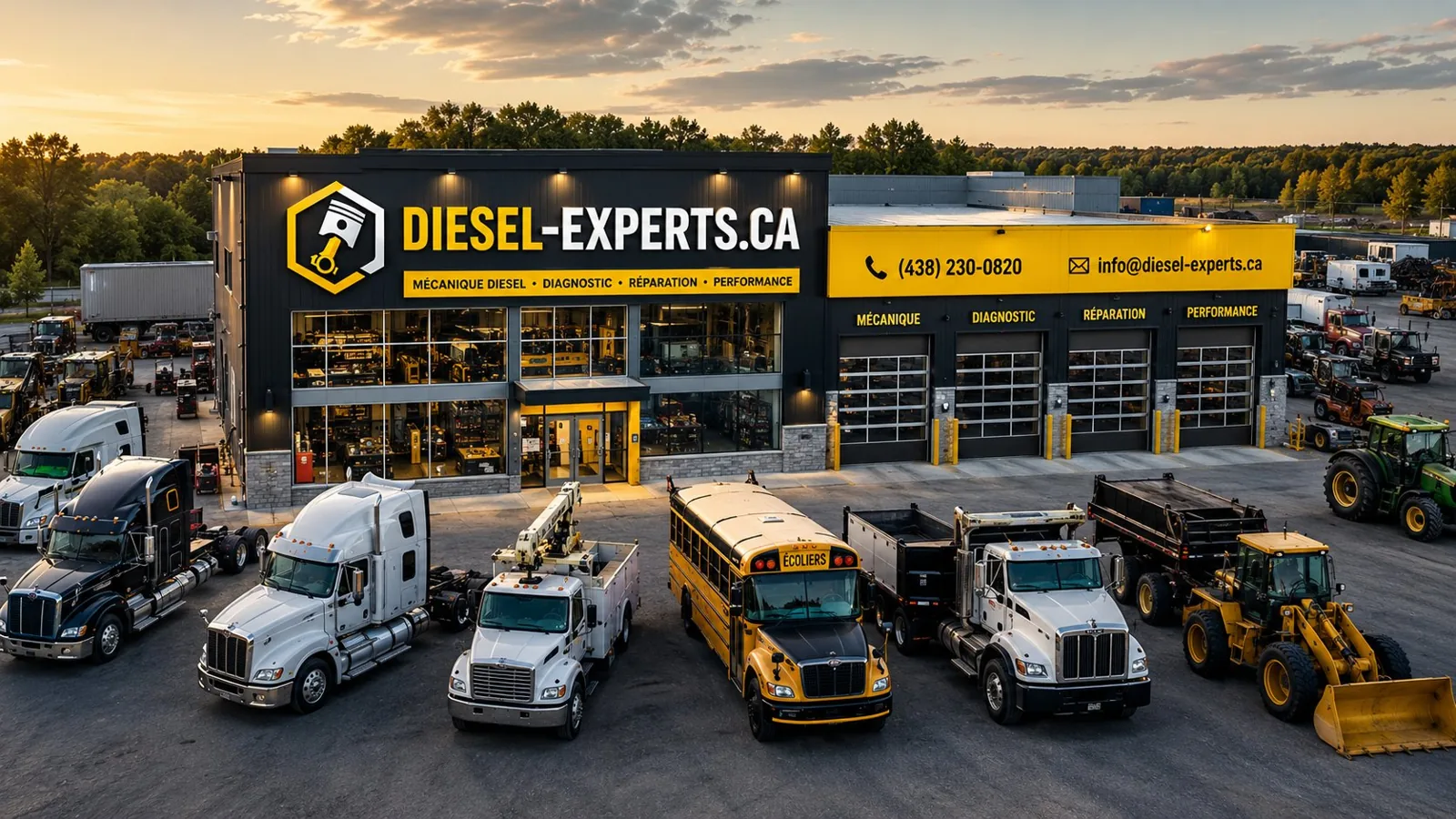 Atelier de mécanique diesel et véhicules lourds en service